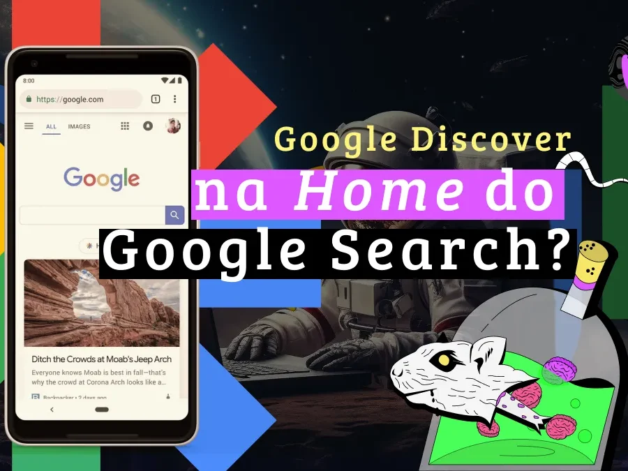 Google discover na home do Google para desktops