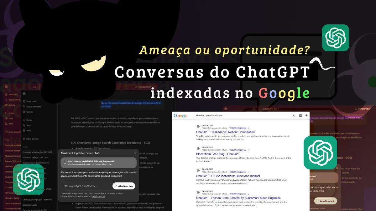 Imagem sobre Conversas do ChatGPT estão sendo indexadas no Google